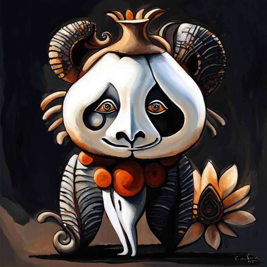 Grieving Earth Mage: Art Nouveau Cave Painting