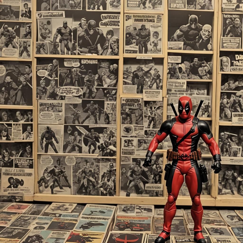 Deadpool Action Figure in 1970s Toy Store