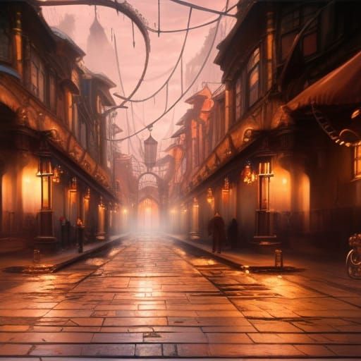 Abandoned Christmas Market in Winter Night