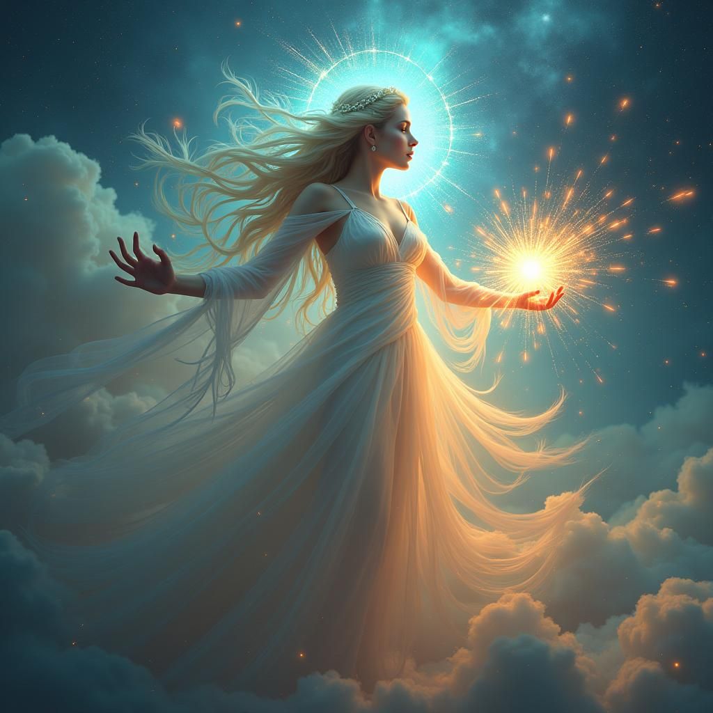 Celestial Being Controls Fate and Love in Fantasy Art