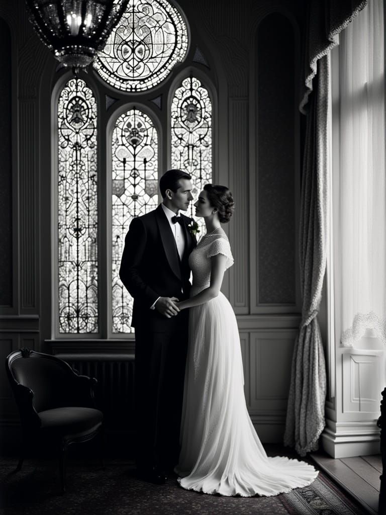 Bohemian Couple in German Expressionism Autochrome Photo