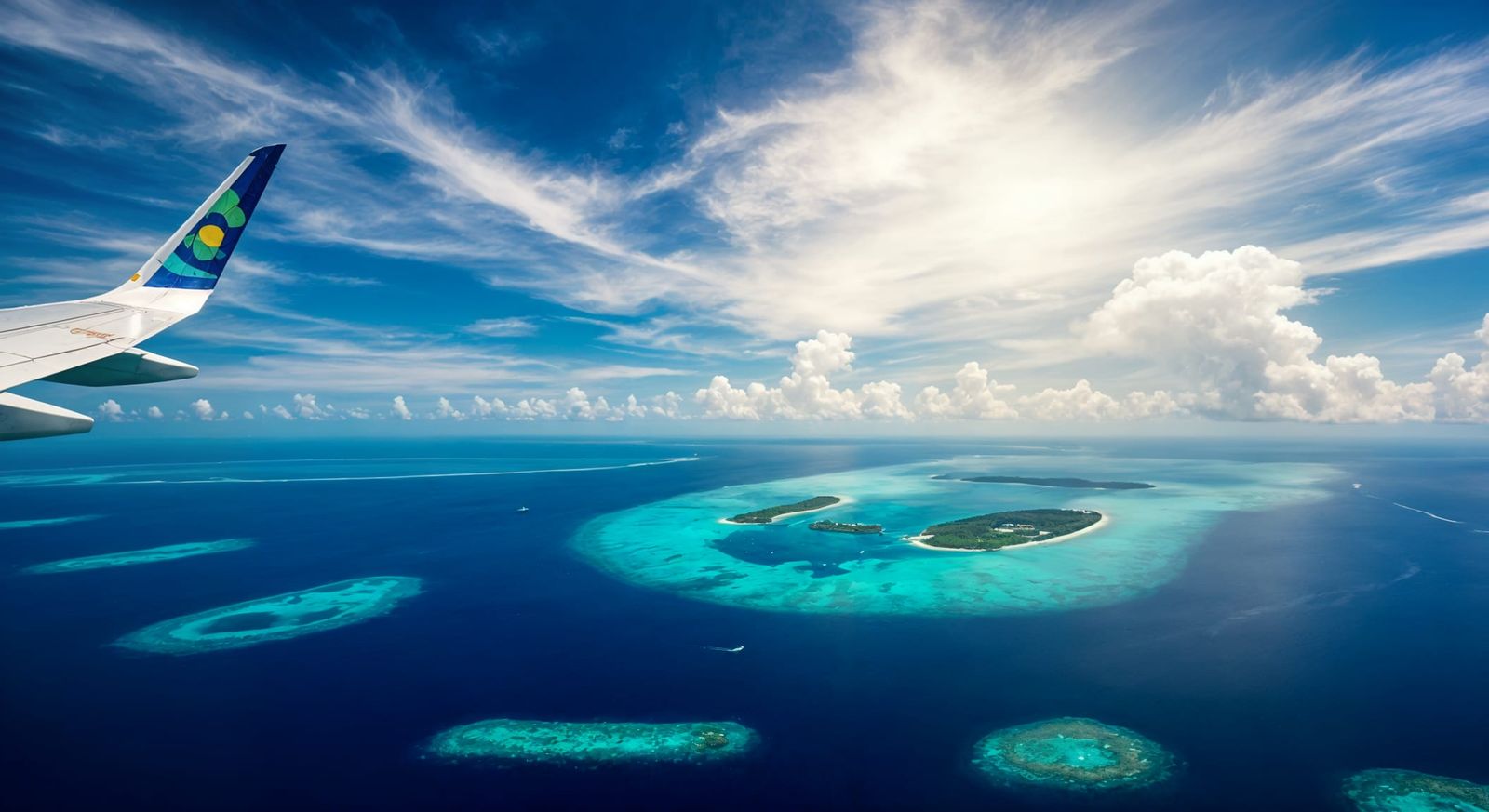 Turquoise Paradise: Maldivian Island Chain in Vibrant Colors