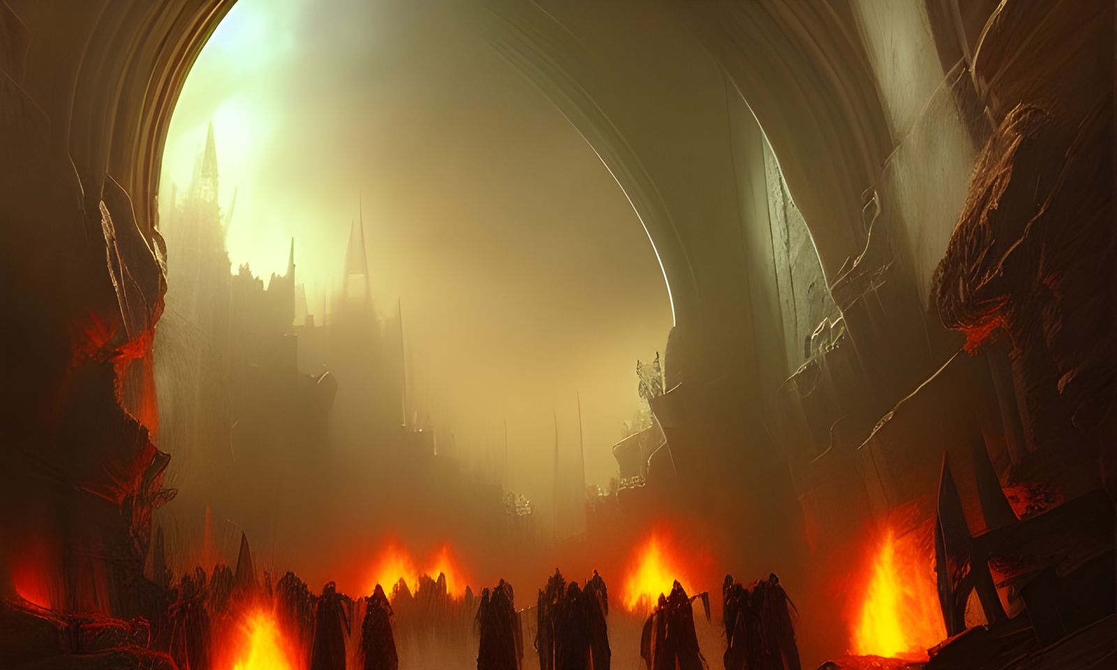 Dramatic Gates of Hell Artwork in Gothic Style