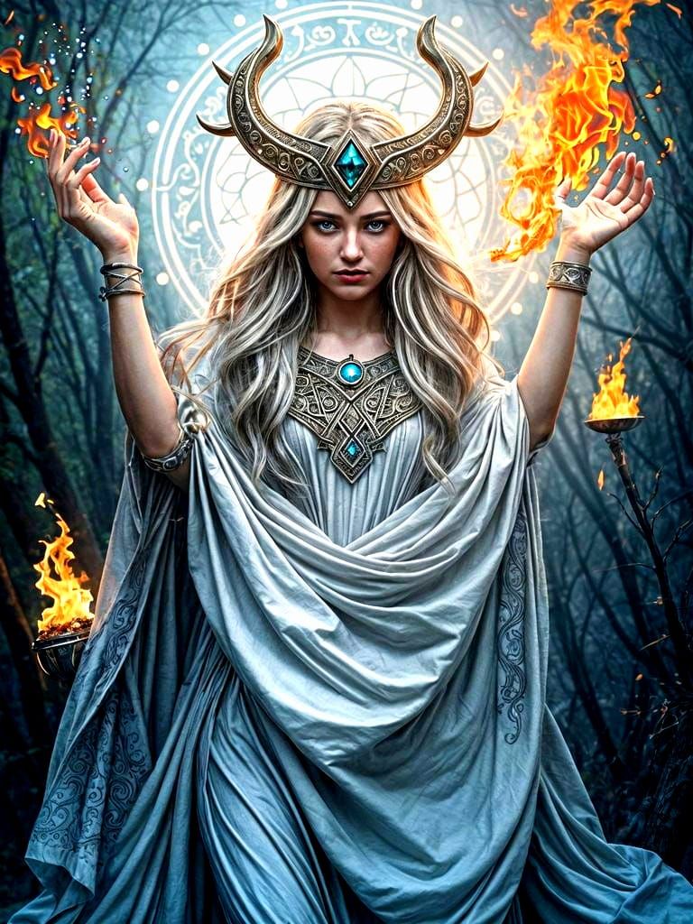 Goddess of Norse Mythology Radiates Love and Fire