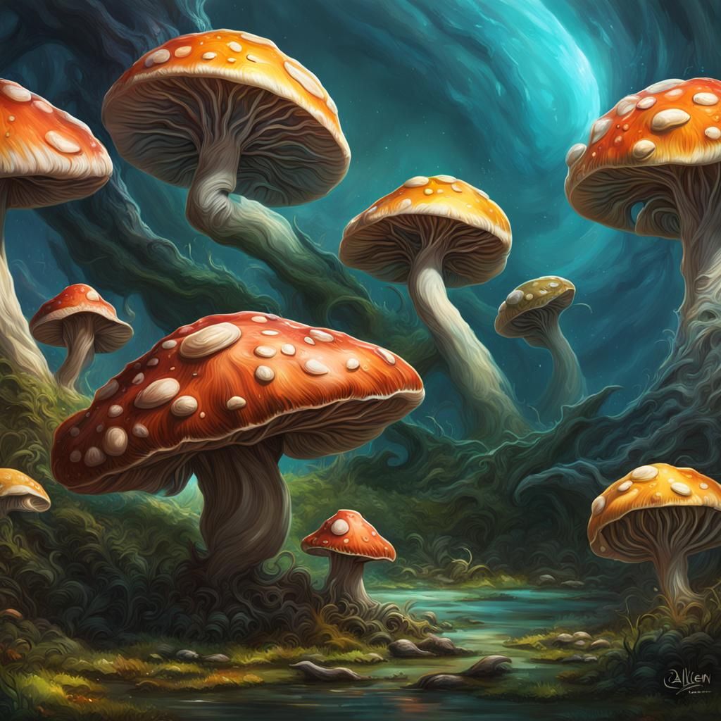 Alien Mushroom Nautilus Speculative Evolution Concept Art