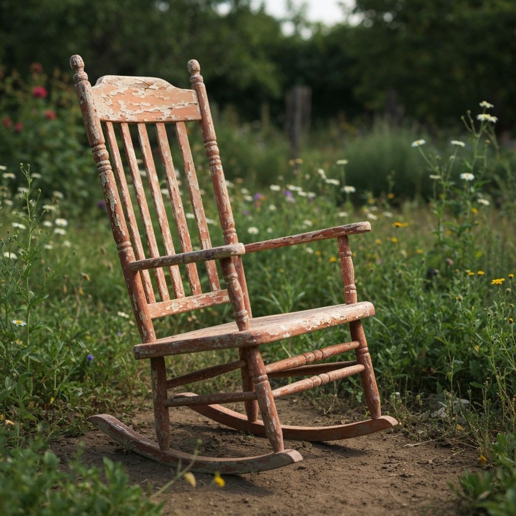 Nostalgic Rocking Chair in Overgrown Garden