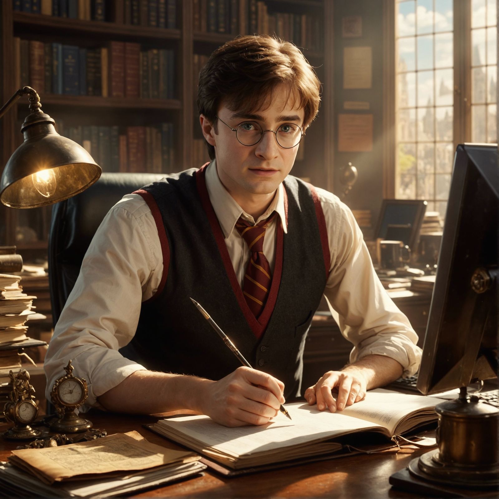 Hyperreal Harry Potter as Office Secretary