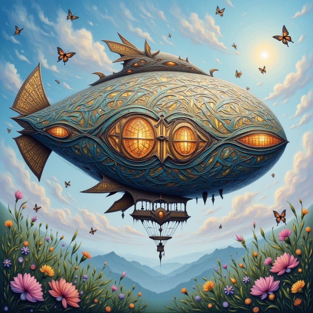 Dreamy Enchanted Airship with Filigree Details
