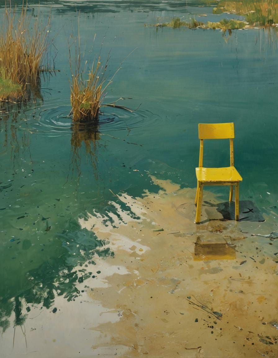 Landscape in Squeegeed Watercolors