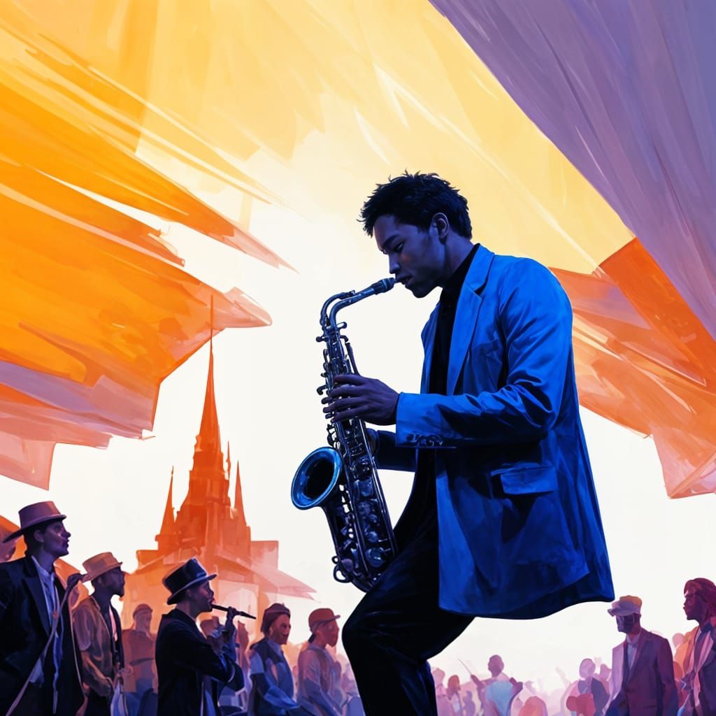 Prince TAFKAP Saxophone Performance in Dynamic Illustration ...