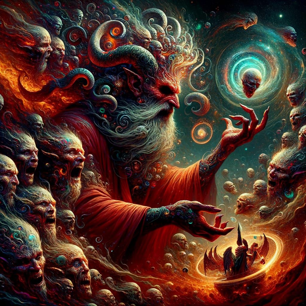 Mammon: Soul Merchant in Hyperrealistic Dark Fantasy