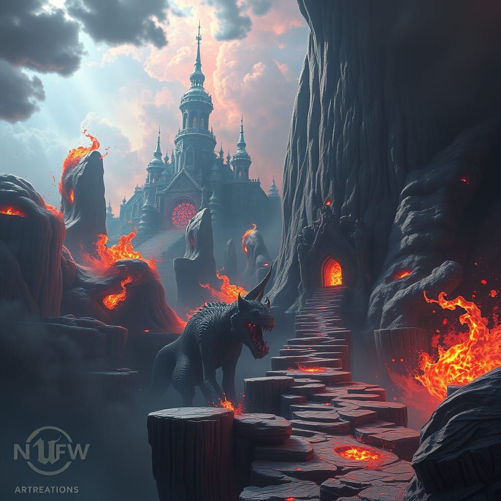 Surreal Fantasy Scene in Deep Color