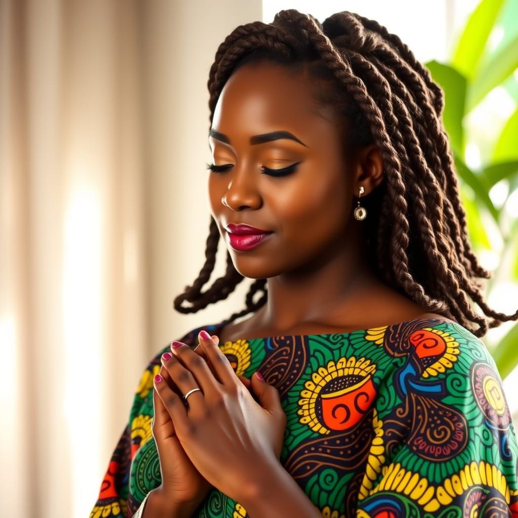 Nigerian Woman in Elegant Traditional Attire