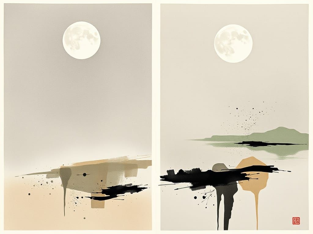 Diptych White Night