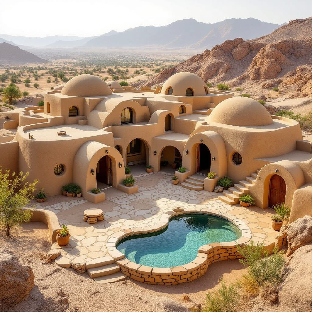 Eco-Dome Desert Home in Authentic SuperAdobe Style