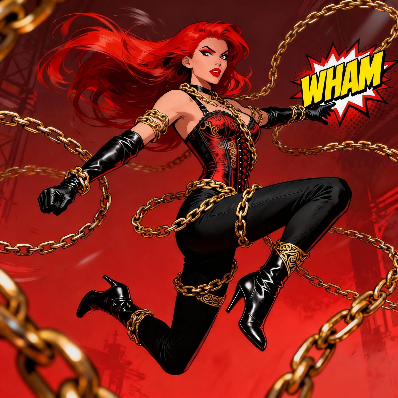 Siren Sevyn Comic Heroine in Action Pose