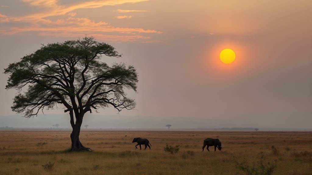 Savanna Tree at Golden Dawn