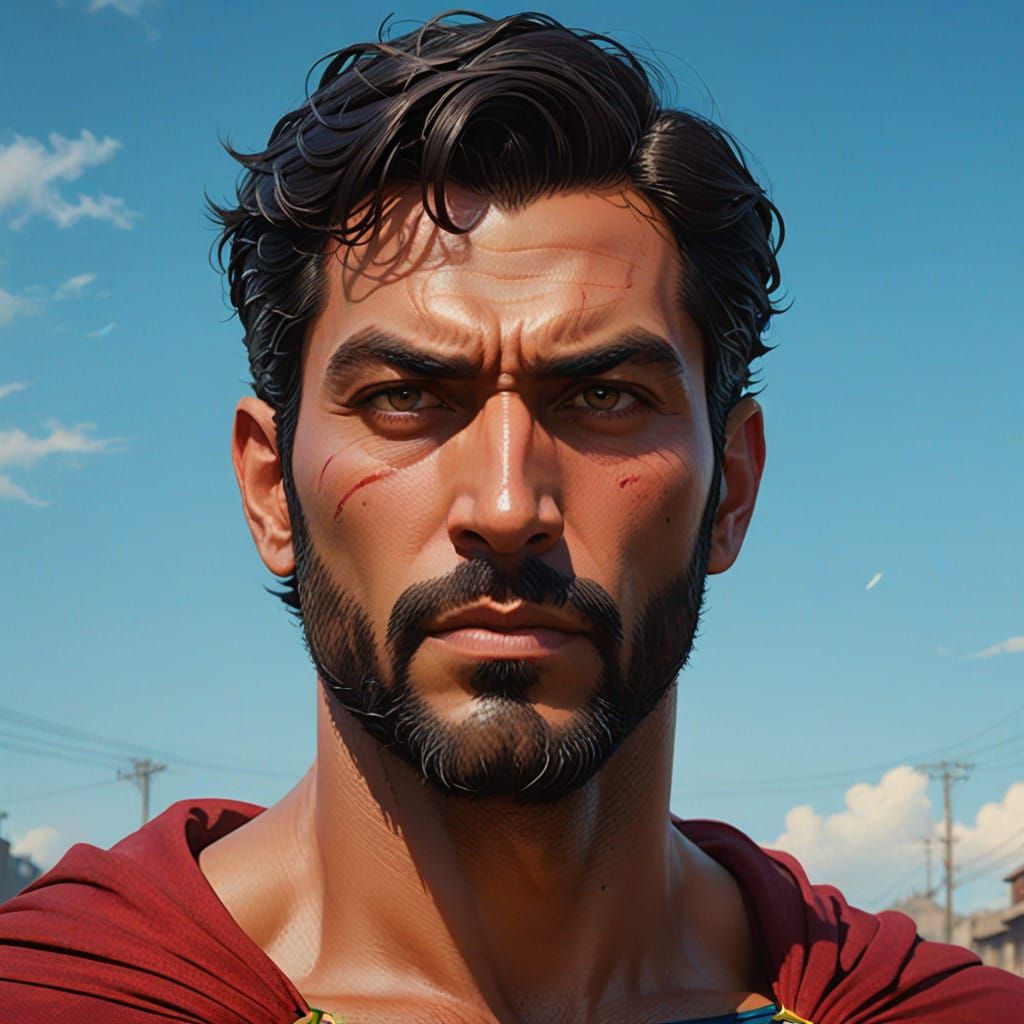 Aged Superman with Fiery Wrath