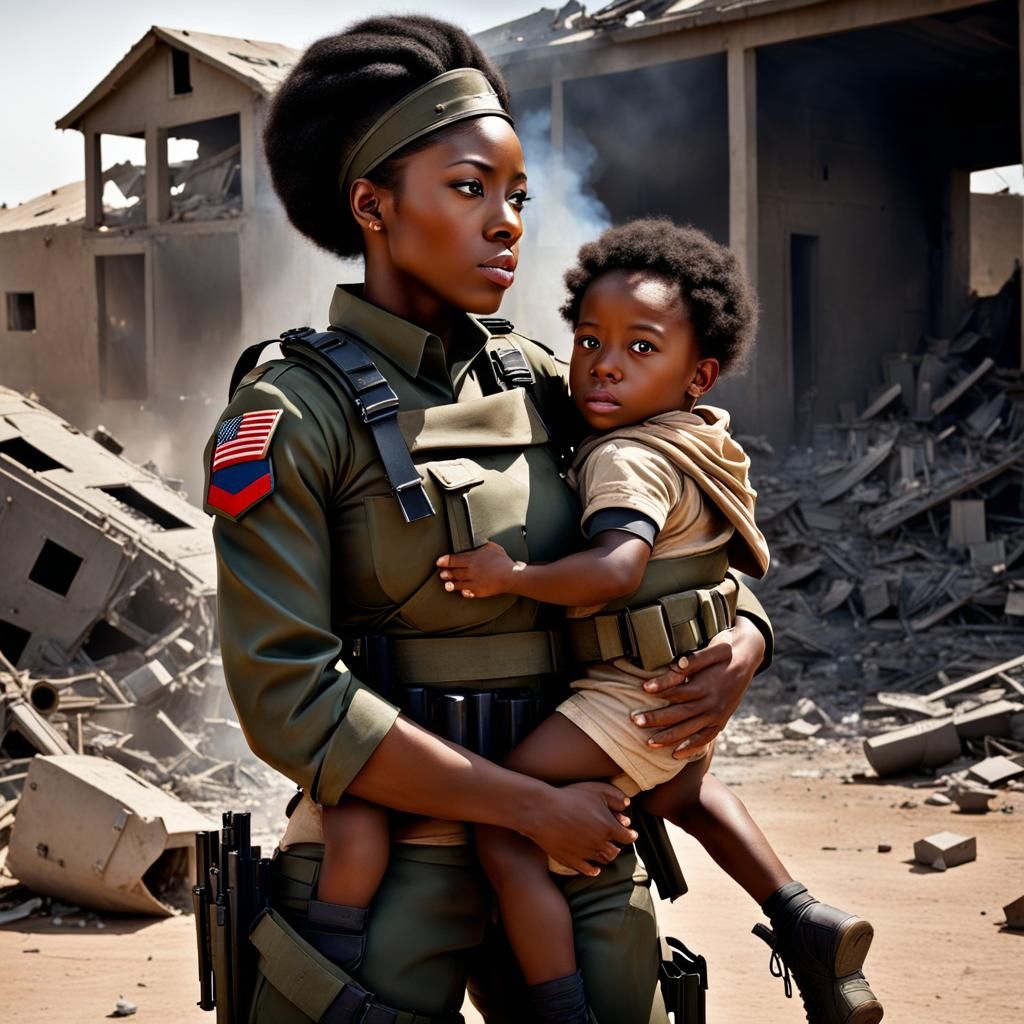 Ebony Soldier Rescues Child From Explosion