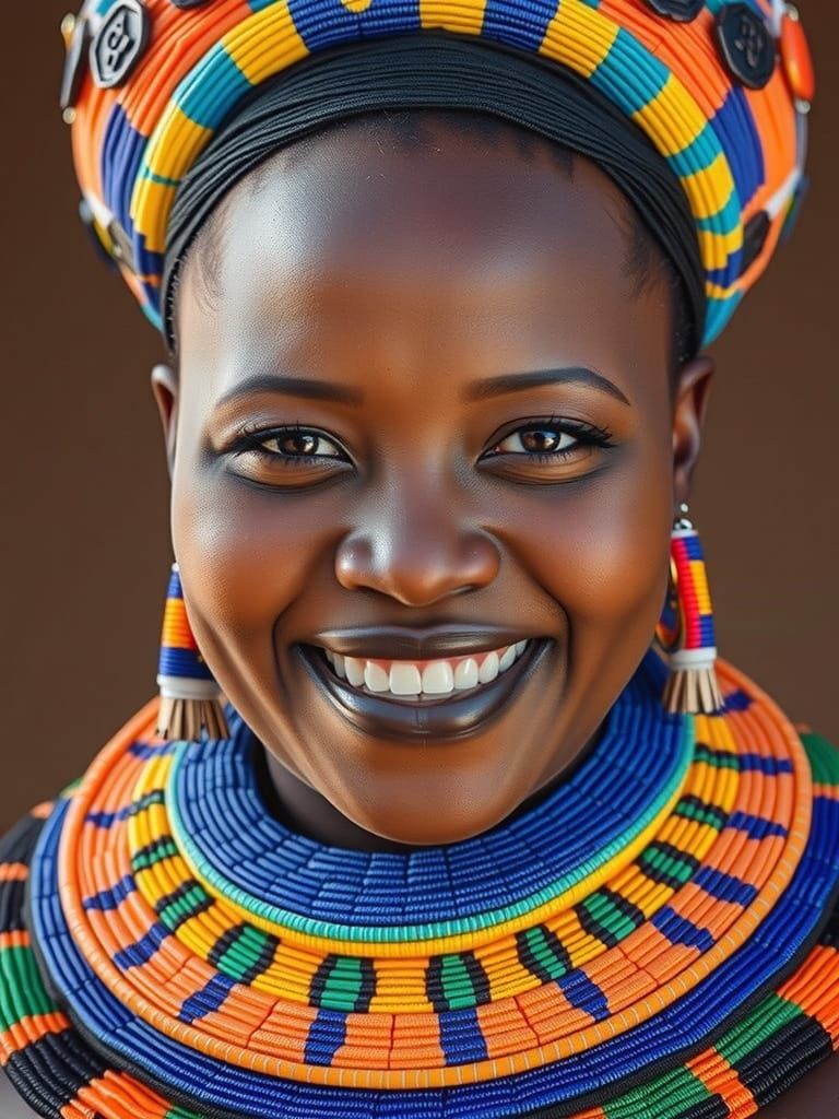 Elegant Ndebele Woman in Traditional Attire
