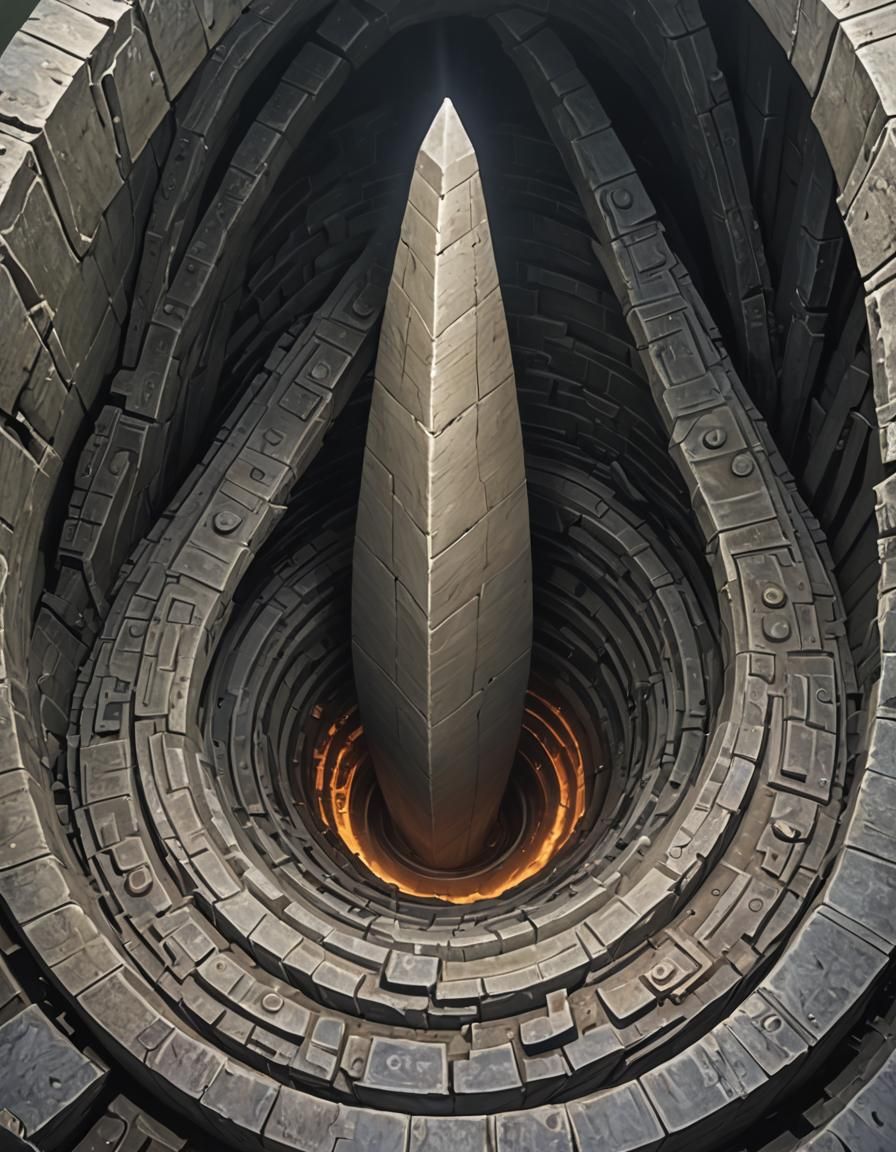 Vortex Within a Gigantic Obelisk