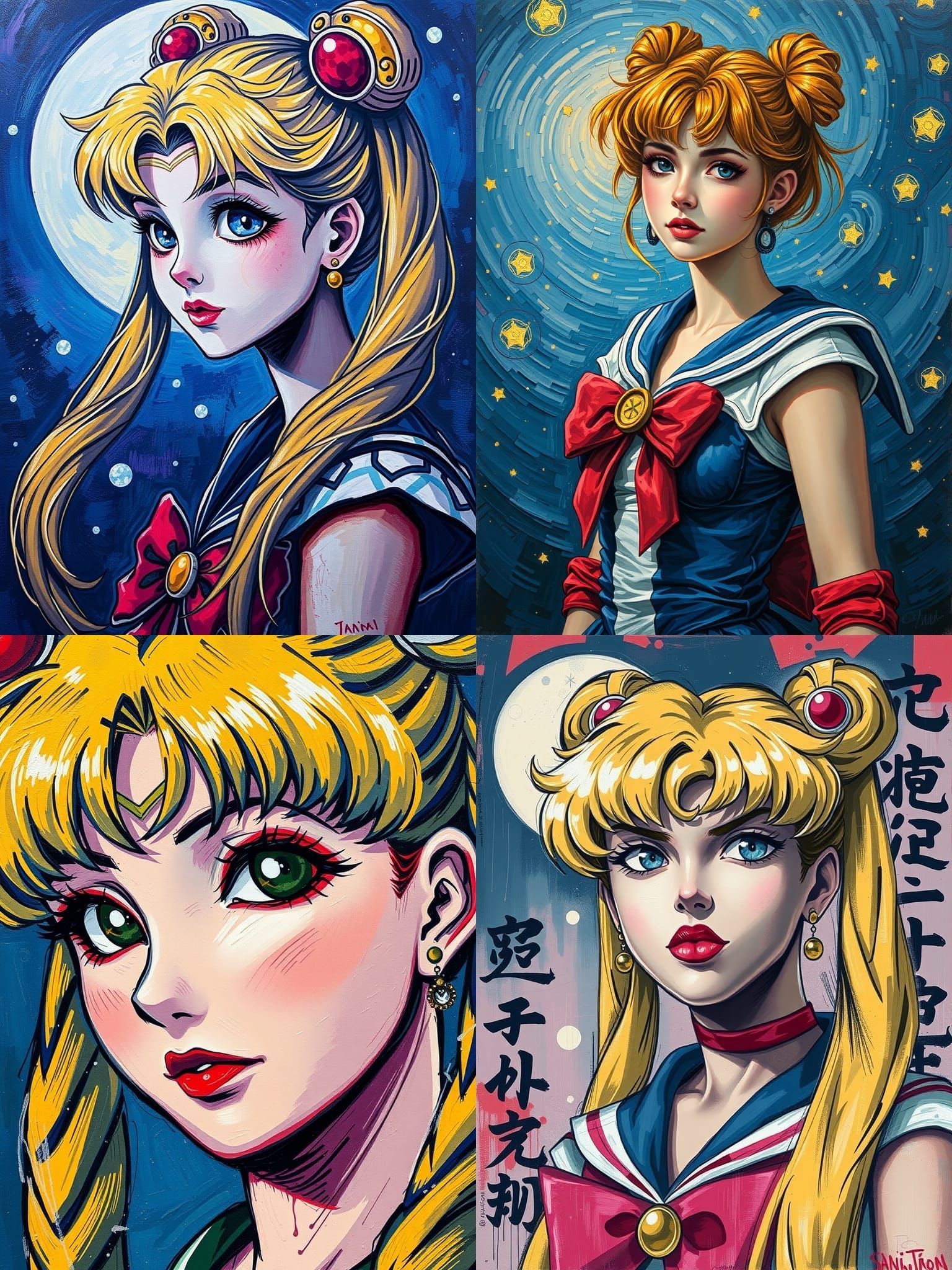 Sailor Moon as Impasto Painting
