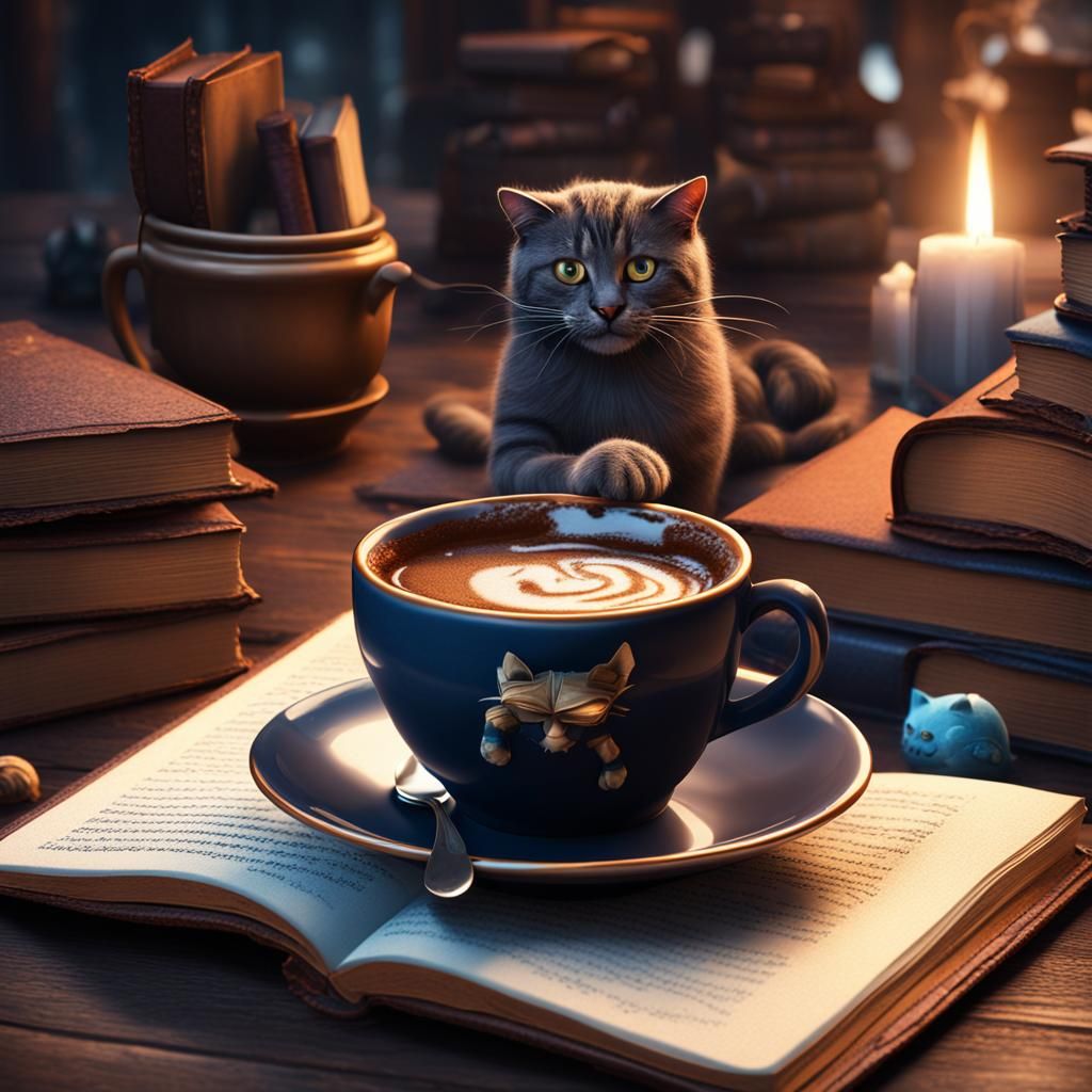 Coffee, Cake, Books, and Cats: Fantasy Concept Art