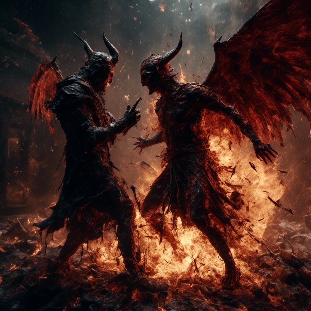 God vs Devil: Cinematic Fight in Hyperreal Detail