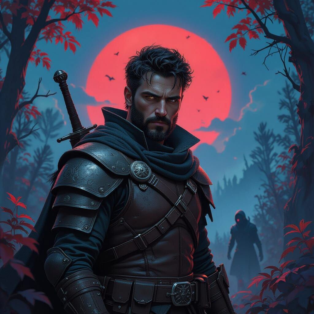 Explorer in Deadly Alien Forest, Gritty Realism Style