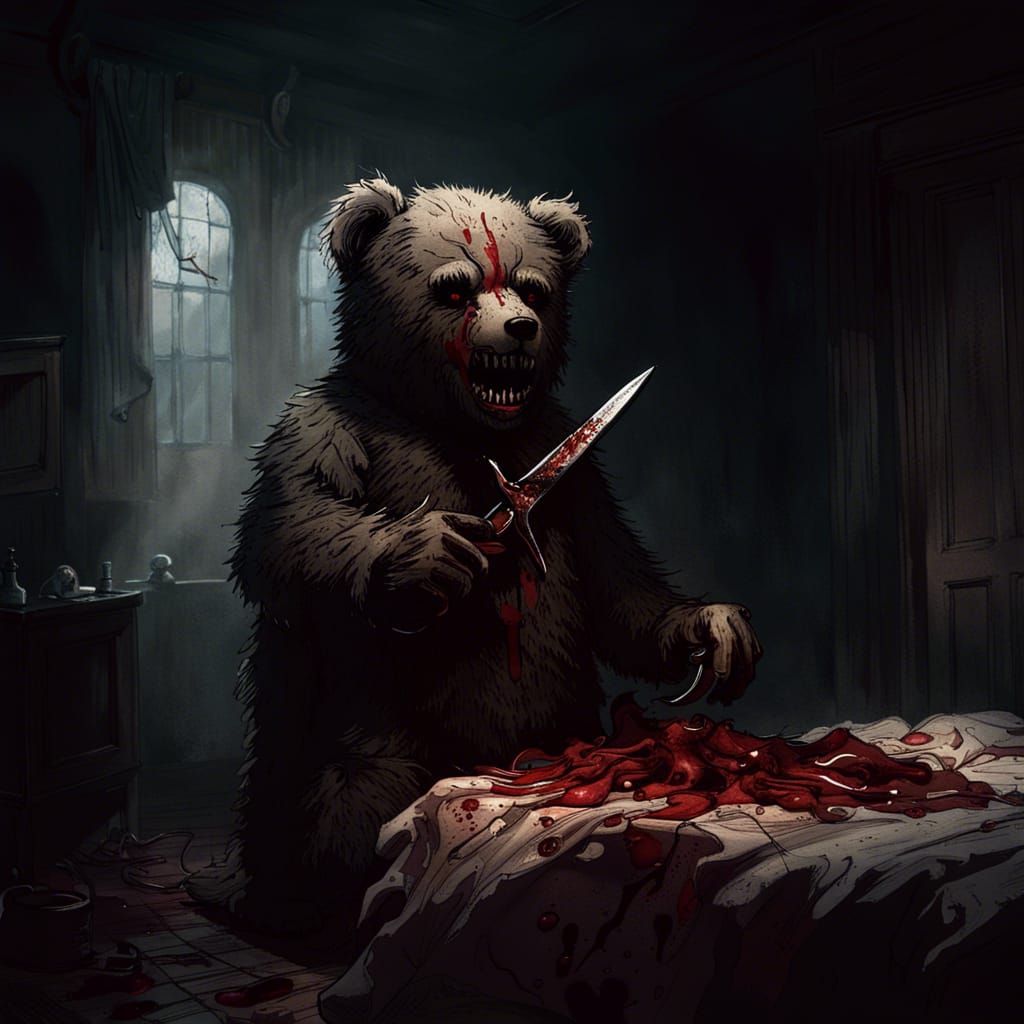 High Gothic Horror: Bloodied Teddy Bear