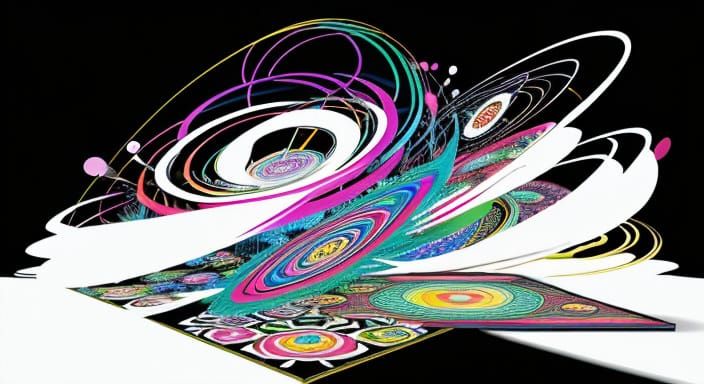 Surreal Garden in Vibrant, Whimsical Murakami Style
