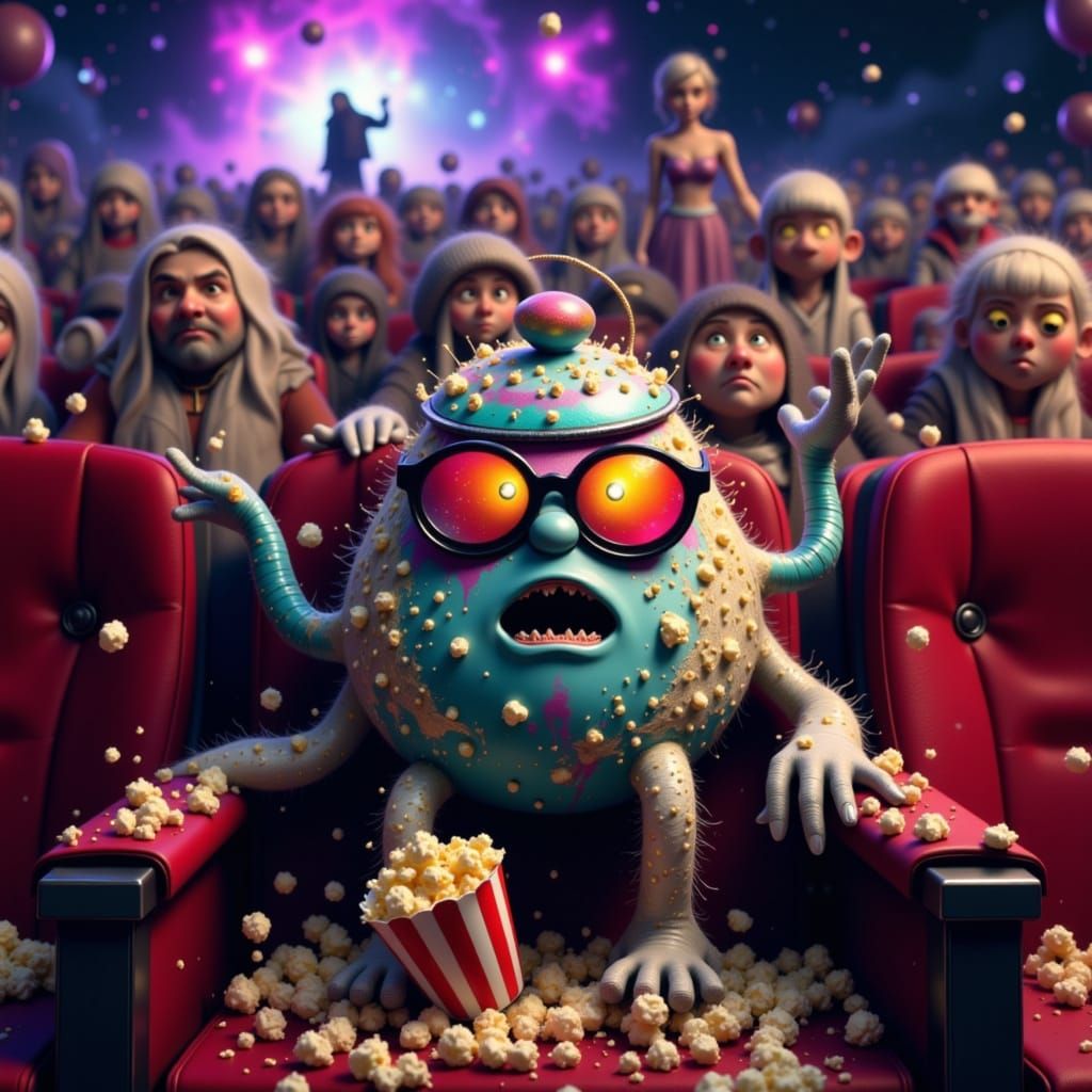 Teary the Terrified Teapot Scared in Movie Theater