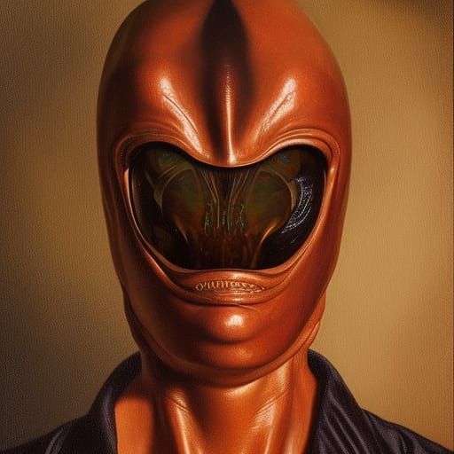 Hyperrealistic Alien Portrait in Oil, Surrealist Style