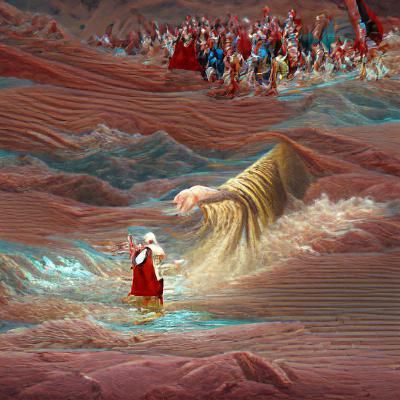 Moses Parting the Red Sea in 8k Resolution