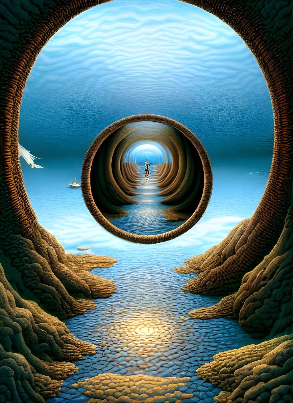 underwater mirror portal