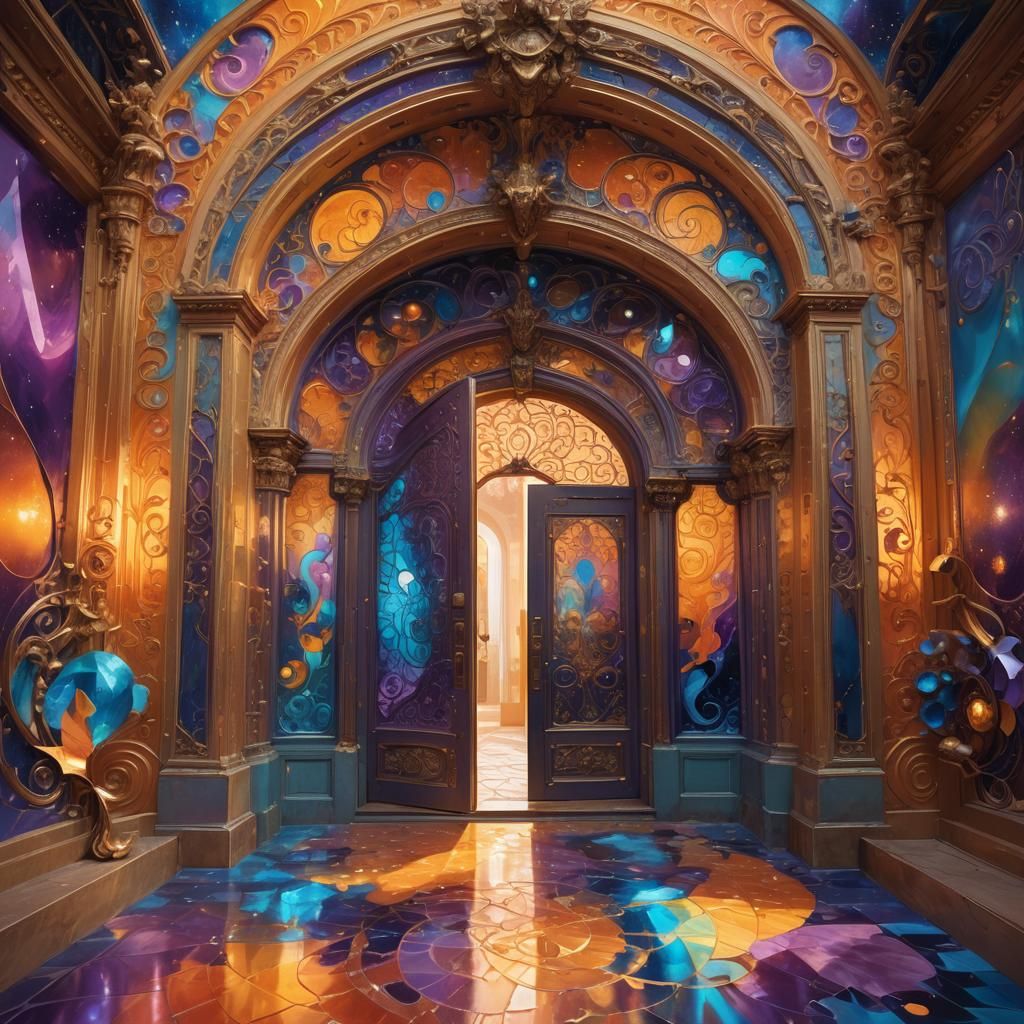 Kaleidoscopic Portal: Surreal Fantasy Concept Art