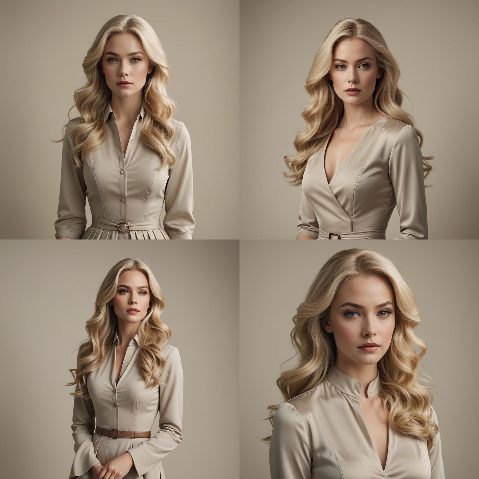 Elegant Portrait of a Blonde Woman in Realistic Style