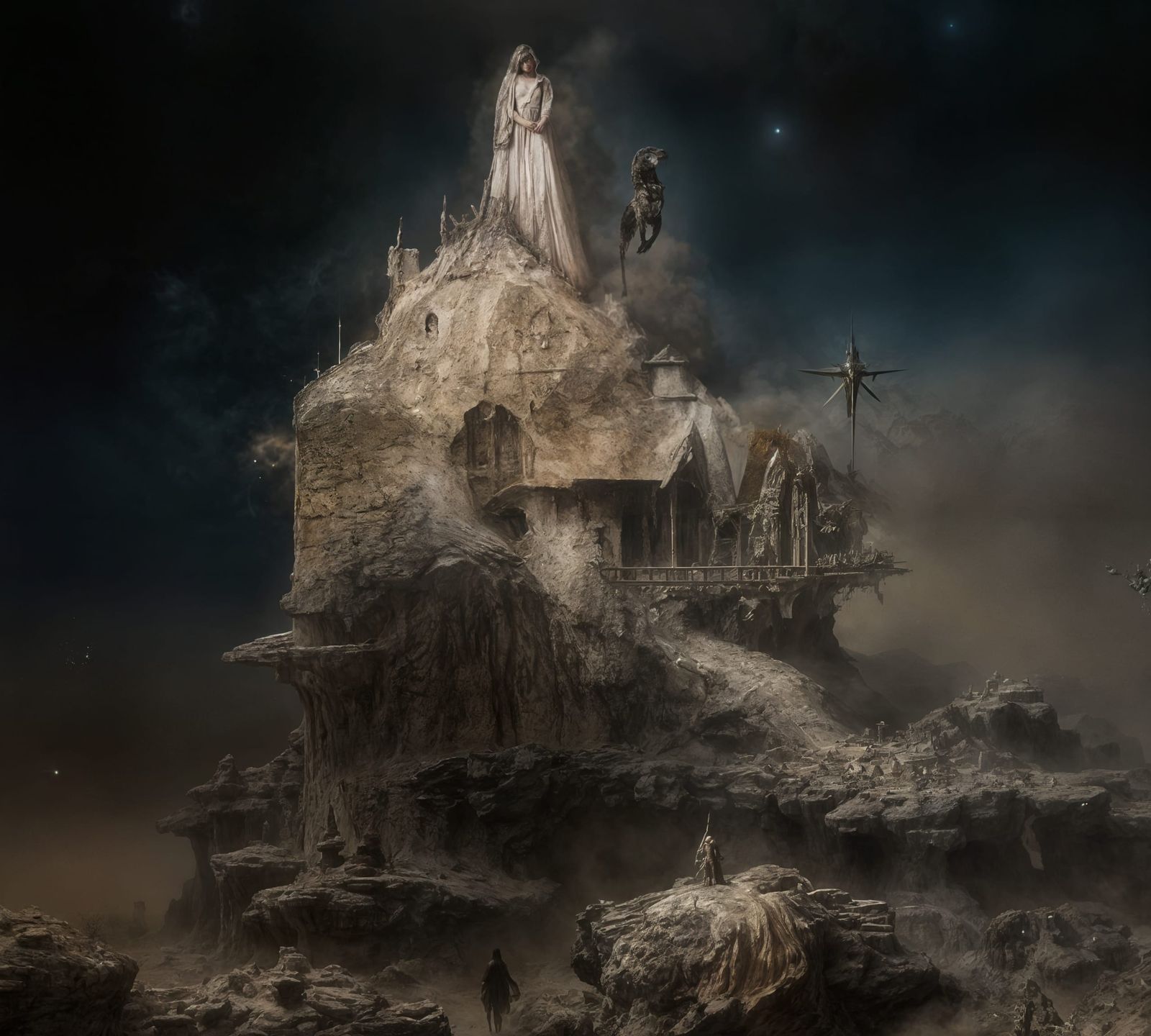 Transparent Ghost in Futuristic Cityscape: Dreamy Esoteric A...