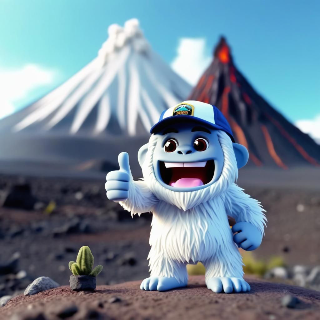 Chibi Claymation Yeti Explorer by Volcano