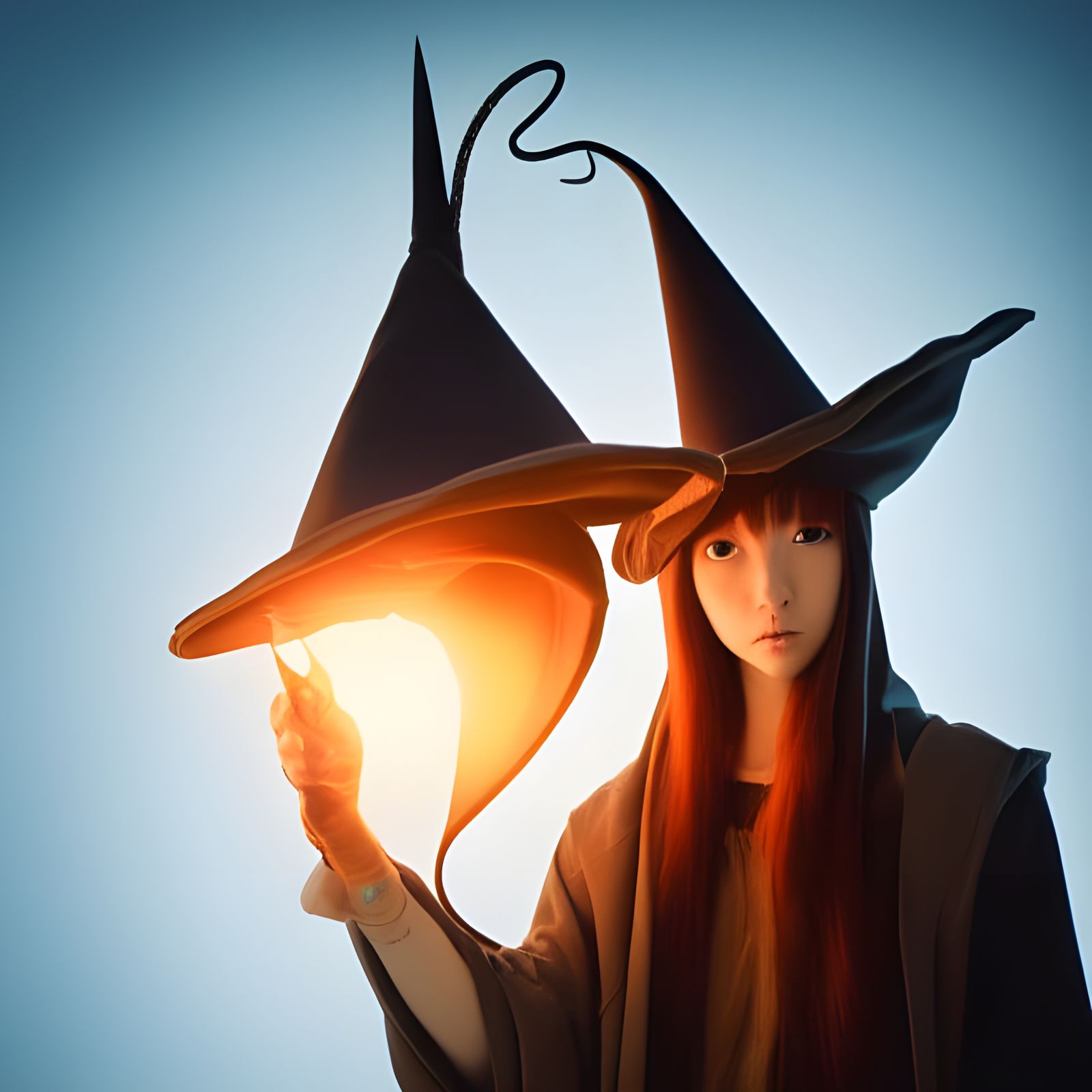 Tentacle Wizard Casting Spell in Anime Style