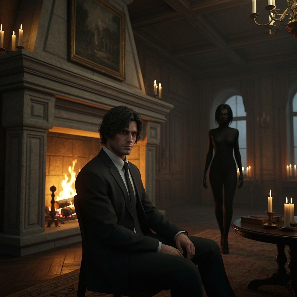 Ominous Castle Scene in Baroque Style