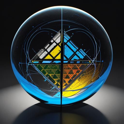 Geometric Bauhaus Glass Christmas Tree in Pop Art