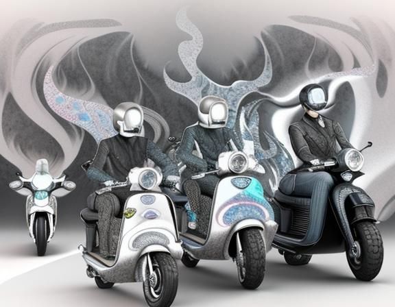 Mods on 1960s scooters