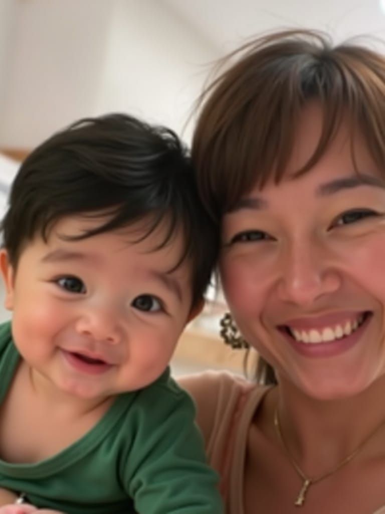 Mother and Child in Warm, Golden Light