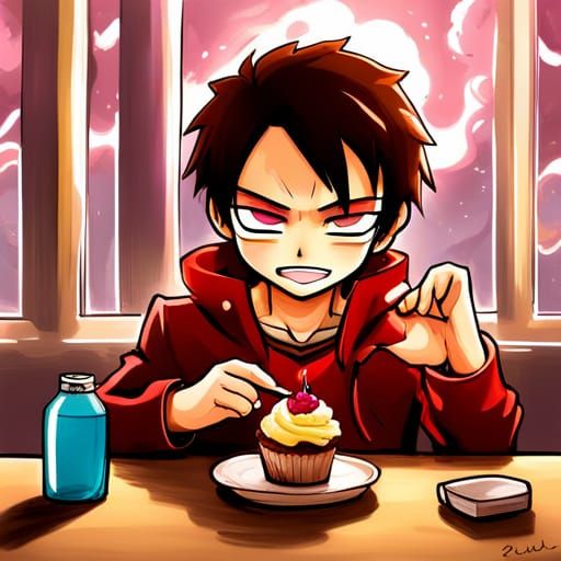 Zuko's Kawaii Cupcake Moment: Anime Style Art