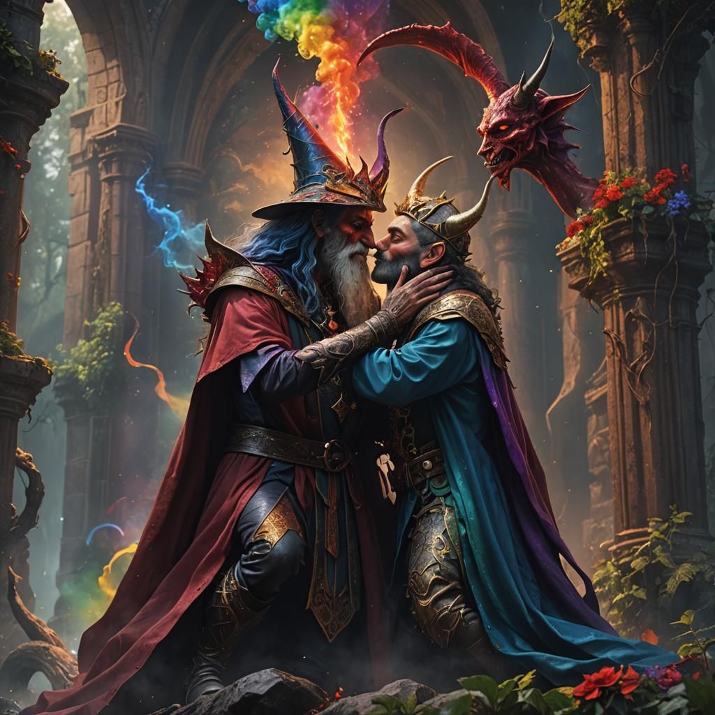 Rainbow Wizard's Kiss: A Fantastical Concept