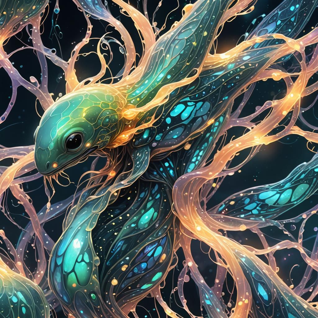 Bioluminescent Slime Creature Concept Art