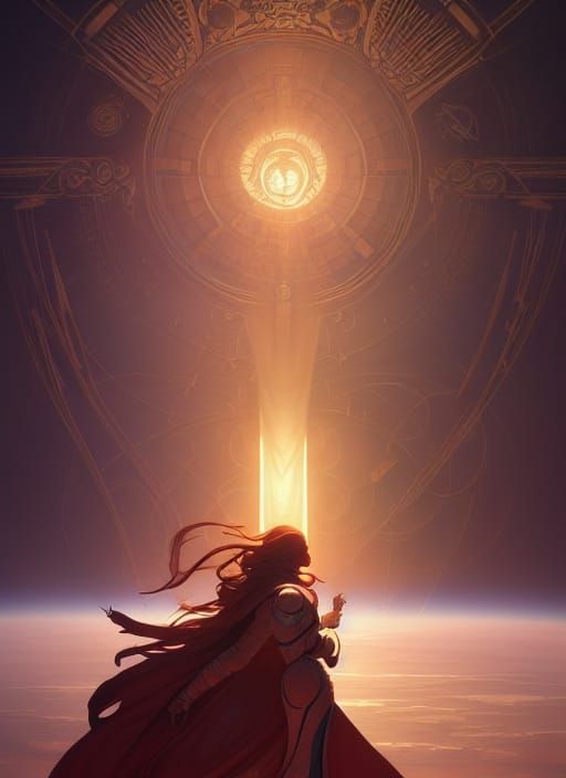 Intricate Destiny Digital Painting in Art Nouveau Style