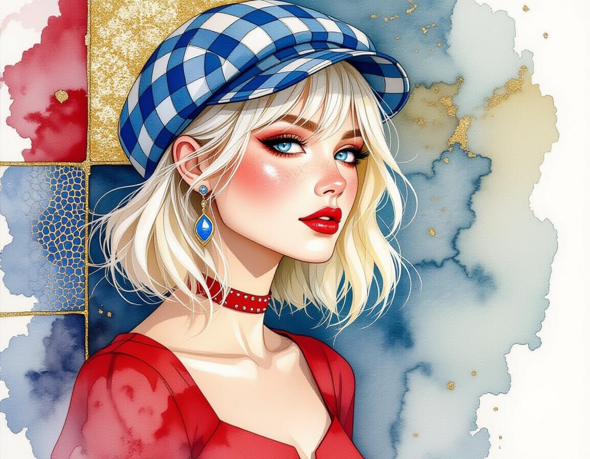 Stained Glass Woman: Alcohol Ink and Mixed Media Portrait