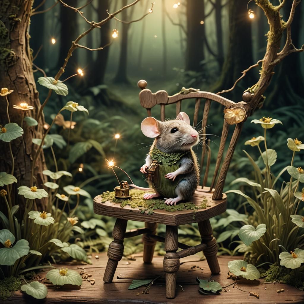 Mouse in Mystical Forest: Whimsical Macro Photography